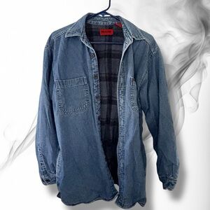 Wolverine Denim Blue Men's Jacket Flannel Lined Padded Warm